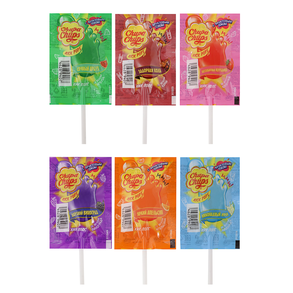 Карамель Chupa Chups Kick Pops, 9 г, арт.№ 347-594