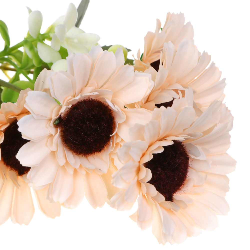 LADECOR Букет искусственных цветов ромашки, 29 см, ткань, пластик, железная проволока, 4 цвета, арт.№ 535-215