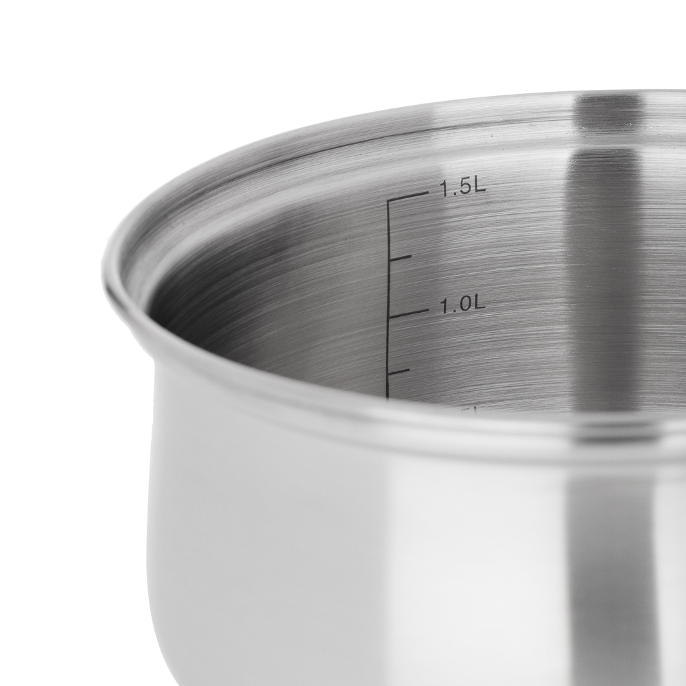 VETTA Вена Ковш 16х9,5 см, объем 1,9 л, со стеклянной крышкой, индукция, арт.№ 822-027