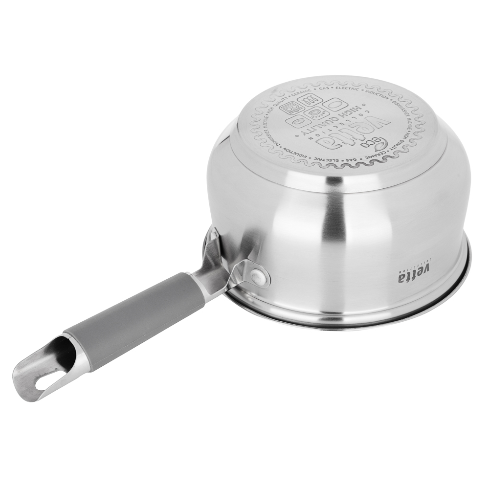 VETTA Вена Ковш 16х9,5 см, объем 1,9 л, со стеклянной крышкой, индукция, арт.№ 822-027