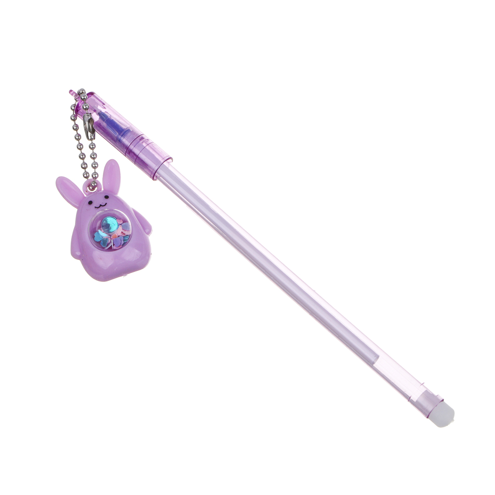 Ручка гелевая "Пиши - стирай" синяя, с фигуркой и подвесом, корпус 17 см, 4 дизайна, арт.№ 591-009