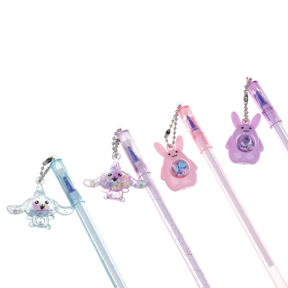 Ручка гелевая "Пиши - стирай" синяя, с фигуркой и подвесом, корпус 17 см, 4 дизайна, арт.№ 591-009