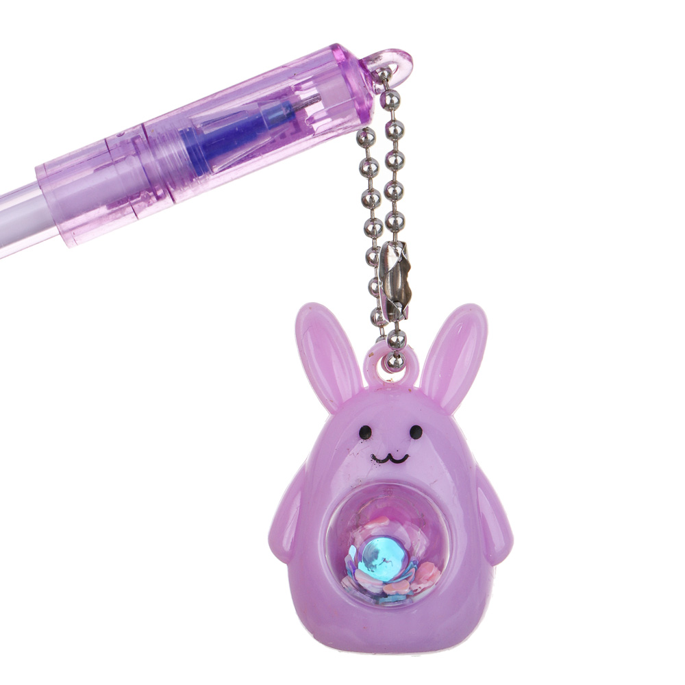 Ручка гелевая "Пиши - стирай" синяя, с фигуркой и подвесом, корпус 17 см, 4 дизайна, арт.№ 591-009