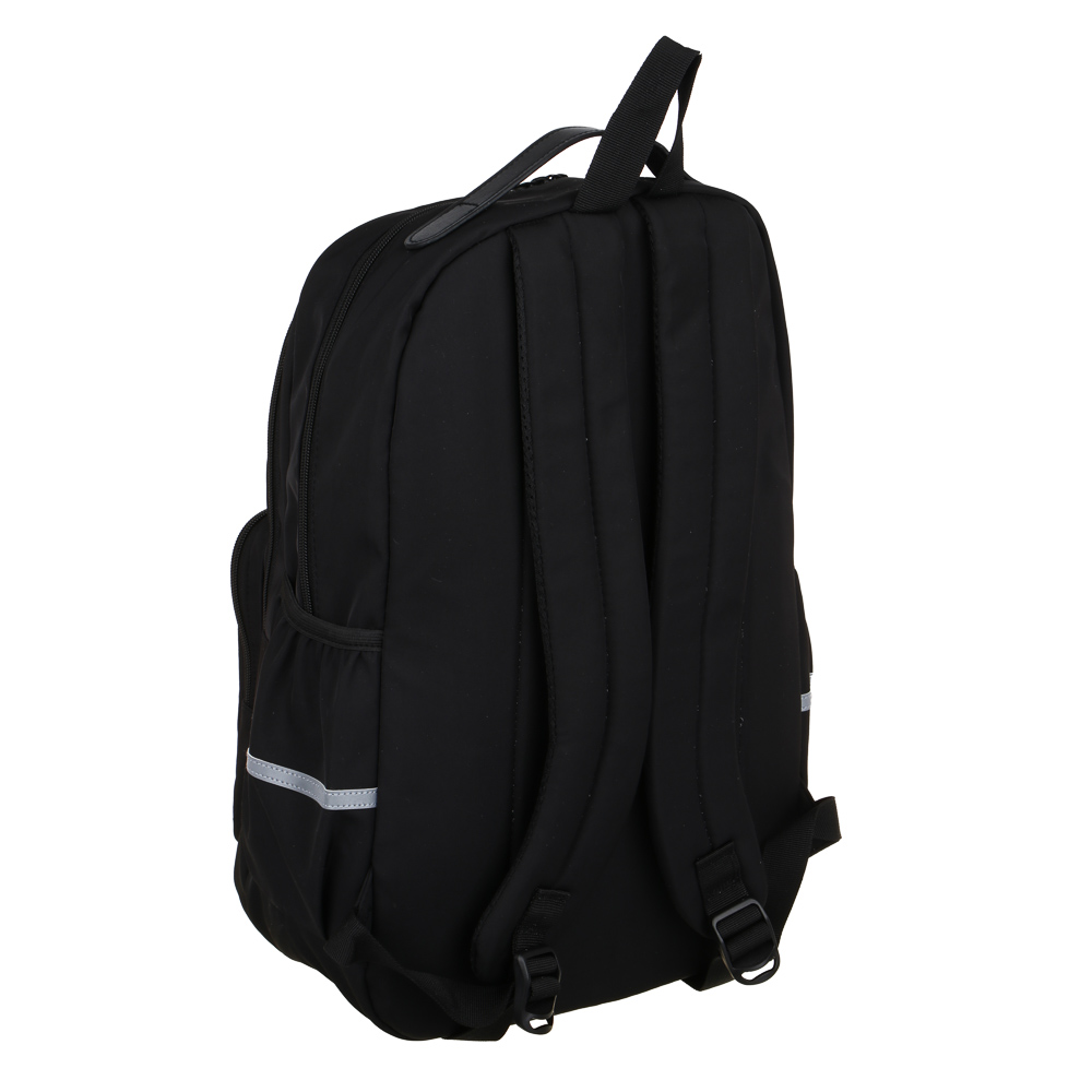 Рюкзак подростковый 45x30x17см, 2 отд., 4 карм., вставка "зайчик", ПЭ, иск.кожа, подвеска, черный, арт.№ 254-763