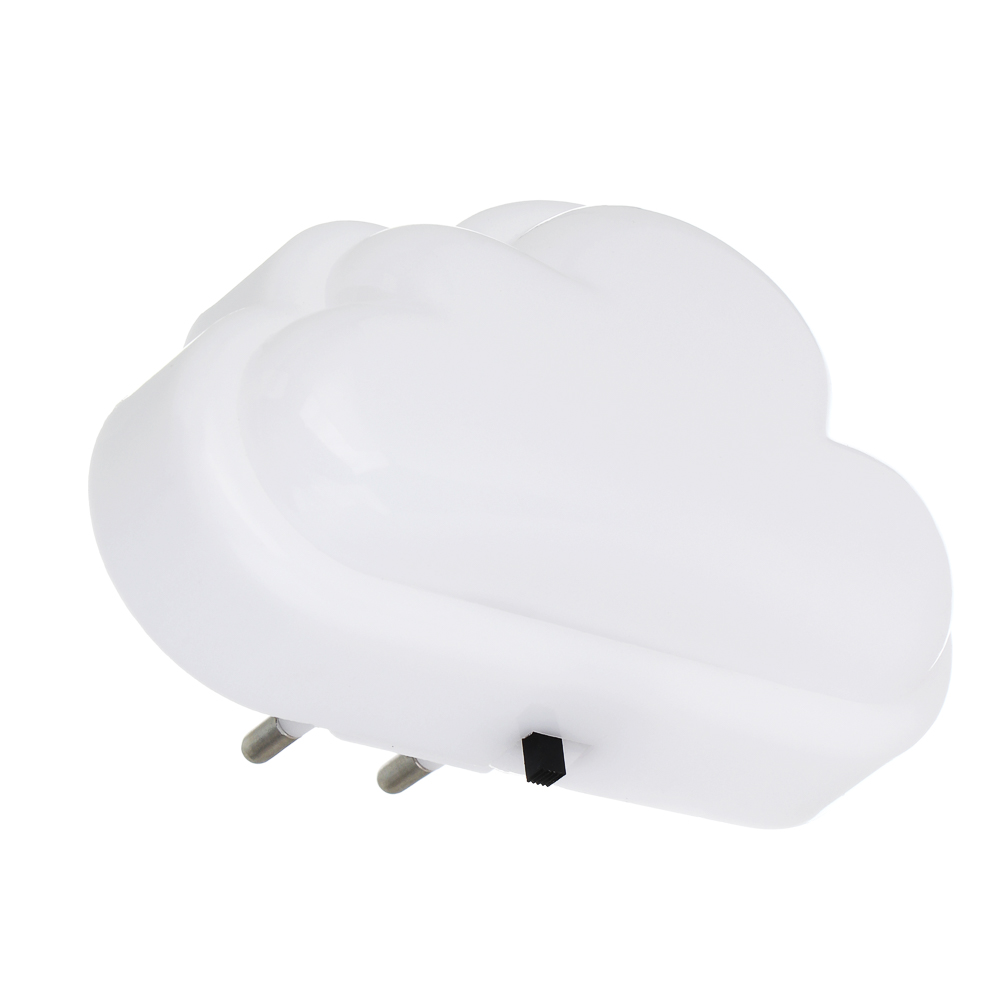Светильник-ночник в розетку BY Облако светодиодный, 1Вт, 10см, 230В, пластик, белый, арт.№ 417-187