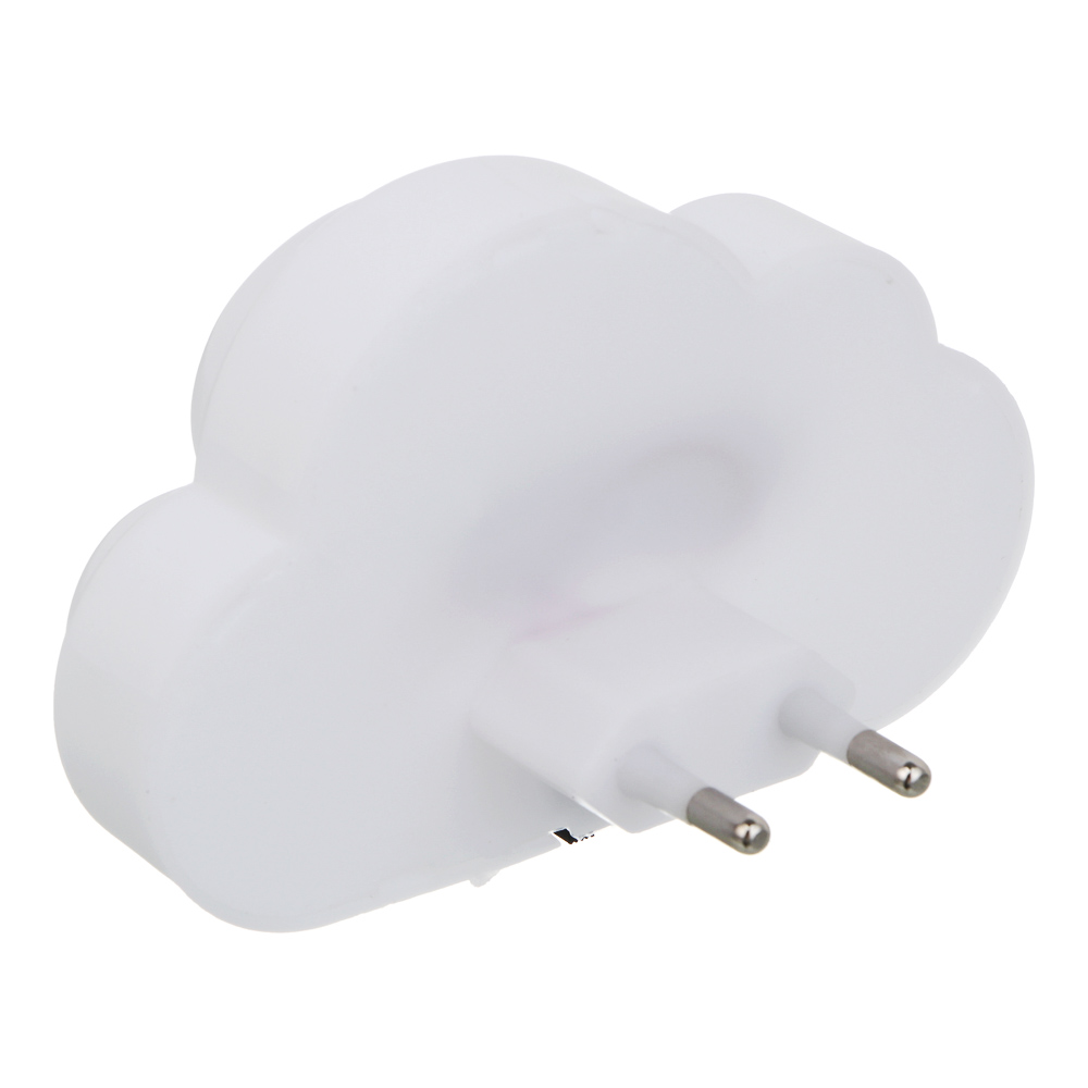 Светильник-ночник в розетку BY Облако светодиодный, 1Вт, 10см, 230В, пластик, белый, арт.№ 417-187