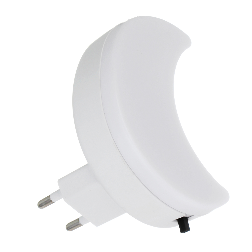 Светильник-ночник в розетку BY Месяц светодиодный, 1Вт, 9см, 230В, пластик, белый, арт.№ 417-188