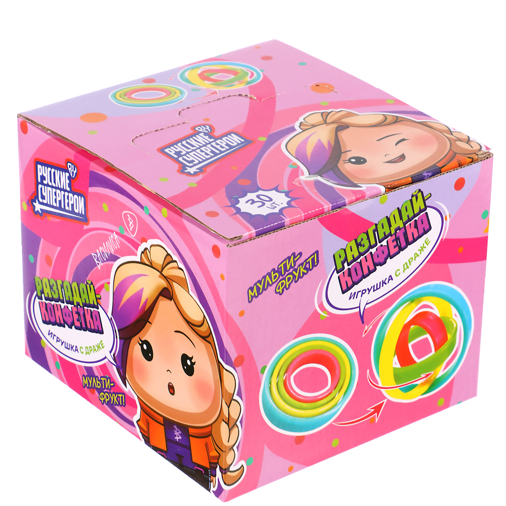 BY Русские Супергерои Драже фруктовое с игрушкой (головоломка) 2 гр., арт.№ 347-216