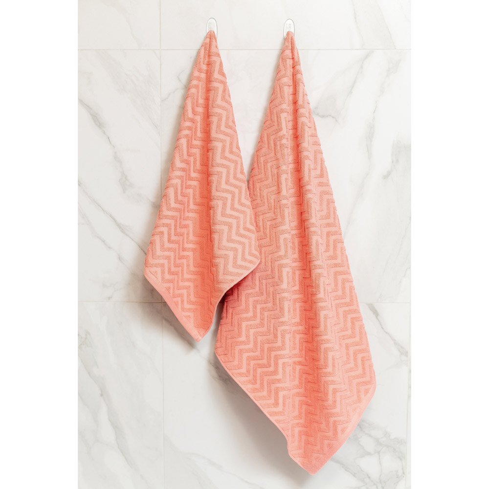 PROVANCE Зигзаг Полотенце махровое, 100% хлопок, 50х90см, 450гр/м, коралл, арт.№ 489-179