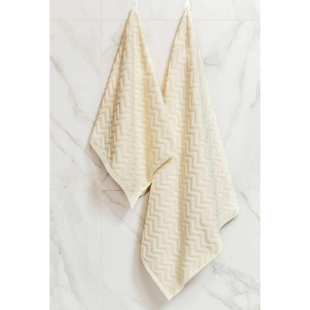 PROVANCE Зигзаг Полотенце махровое, 100% хлопок, 50х90см, 450гр/м, молочный, арт.№ 489-178