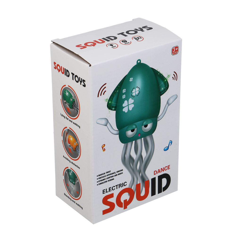 ИГРОЛЕНД Игрушка музыкальная "Осьминожка", звук, свет, движ., USB, 3.7V, 500mA, 12,6х8,2х20,5см, арт.№ 272-877
