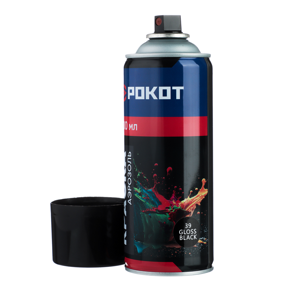РОКОТ Краска аэрозоль 400мл, черная, глянцевая, арт.№ 759-057