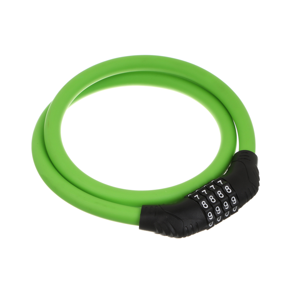 Замок велосипедный тм BY SPORT, противоугонный, тросовый, кодовый, 800х12мм, металл, пластик, 2 цв, арт.№ 468-111