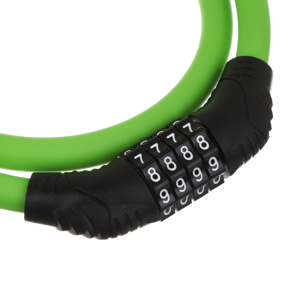 Замок велосипедный тм BY SPORT, противоугонный, тросовый, кодовый, 800х12мм, металл, пластик, 2 цв, арт.№ 468-111