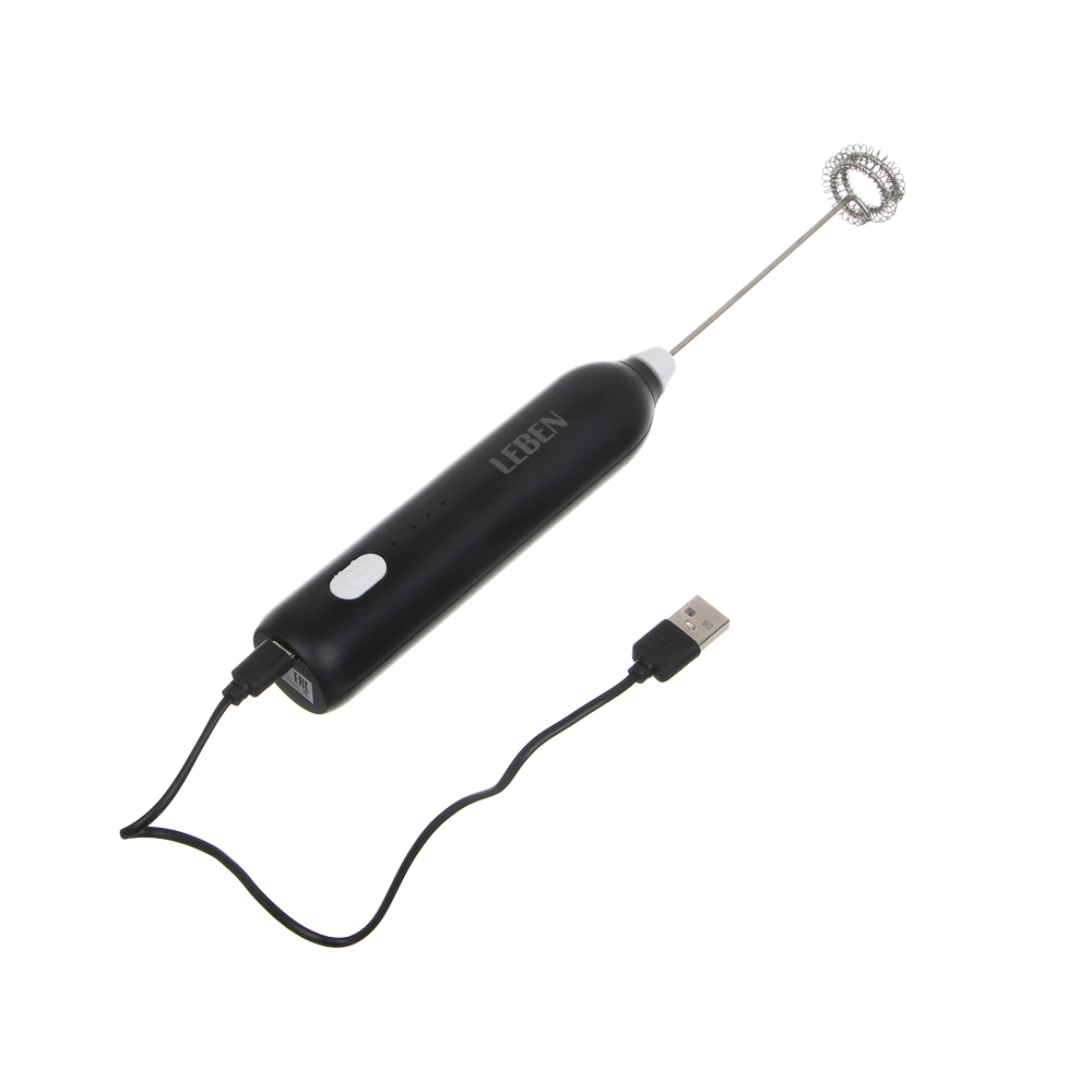 LEBEN Капучинатор аккумуляторный, 3 скорости, 2 насадки, аккум. 500мАч, арт.№ 286-051