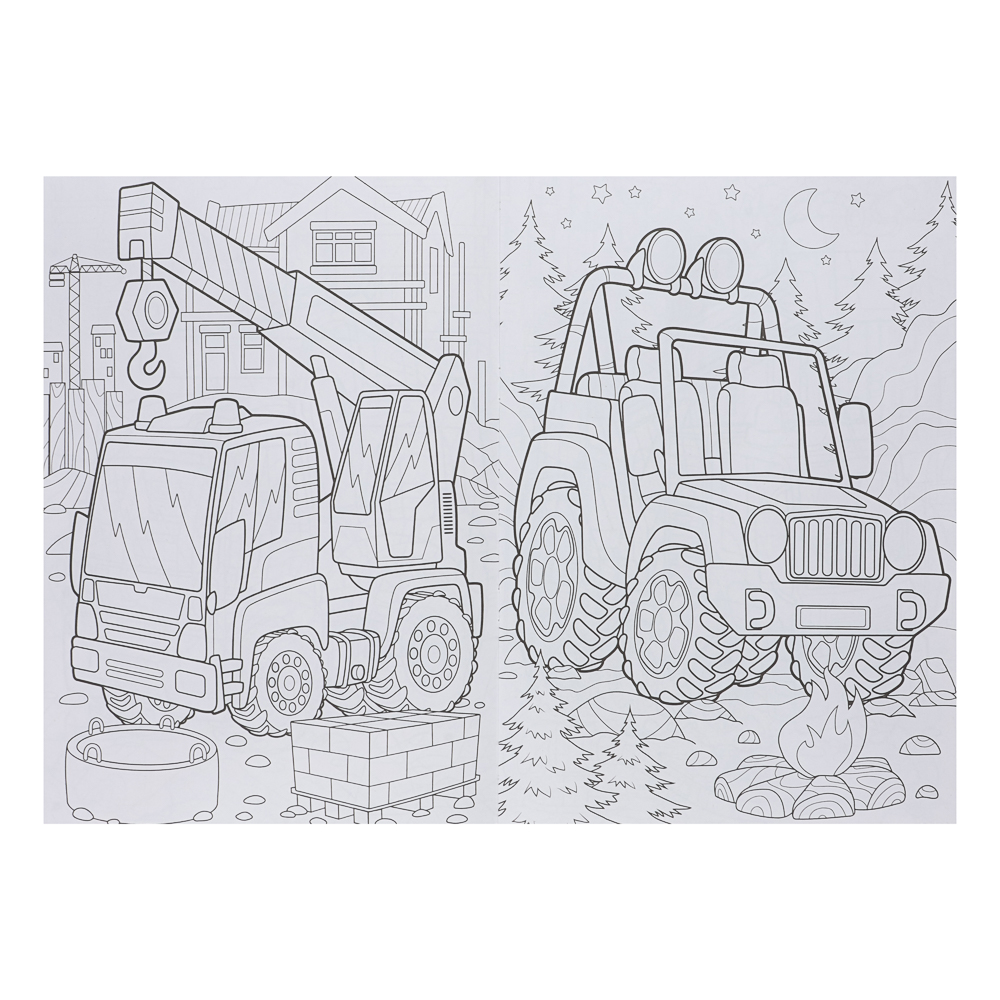 Раскраска для мальчиков, с инерционной машинкой, 19,5х27,5см, 16 стр., 5 дизайнов, арт.№ 290-396