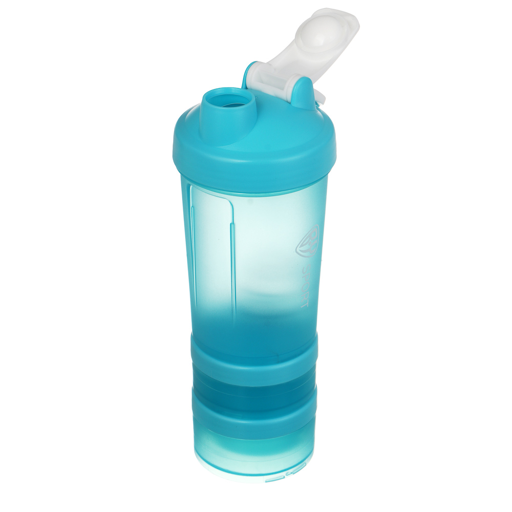 Спортивный шейкер 3 в 1, тм BY SPORT, 500 мл, 26х8см, PC, 3 цвета, арт.№ 088-155