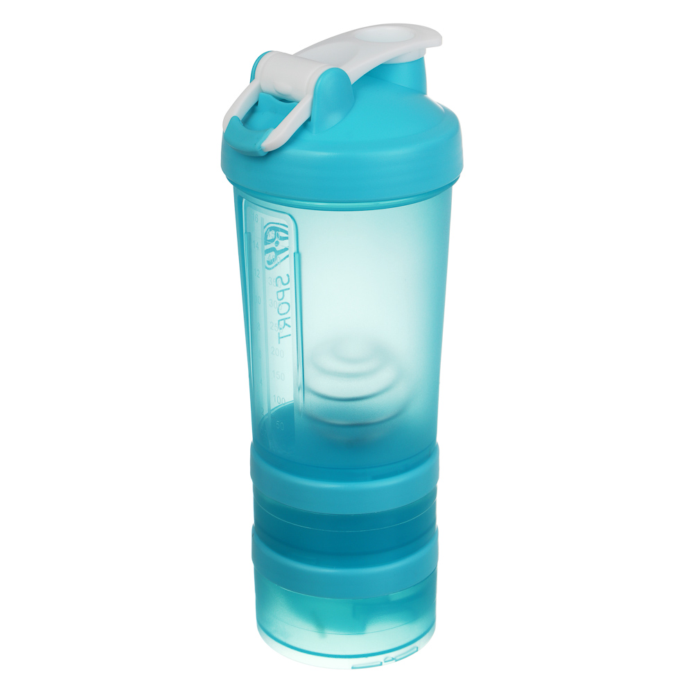 Спортивный шейкер 3 в 1, тм BY SPORT, 500 мл, 26х8см, PC, 3 цвета, арт.№ 088-155