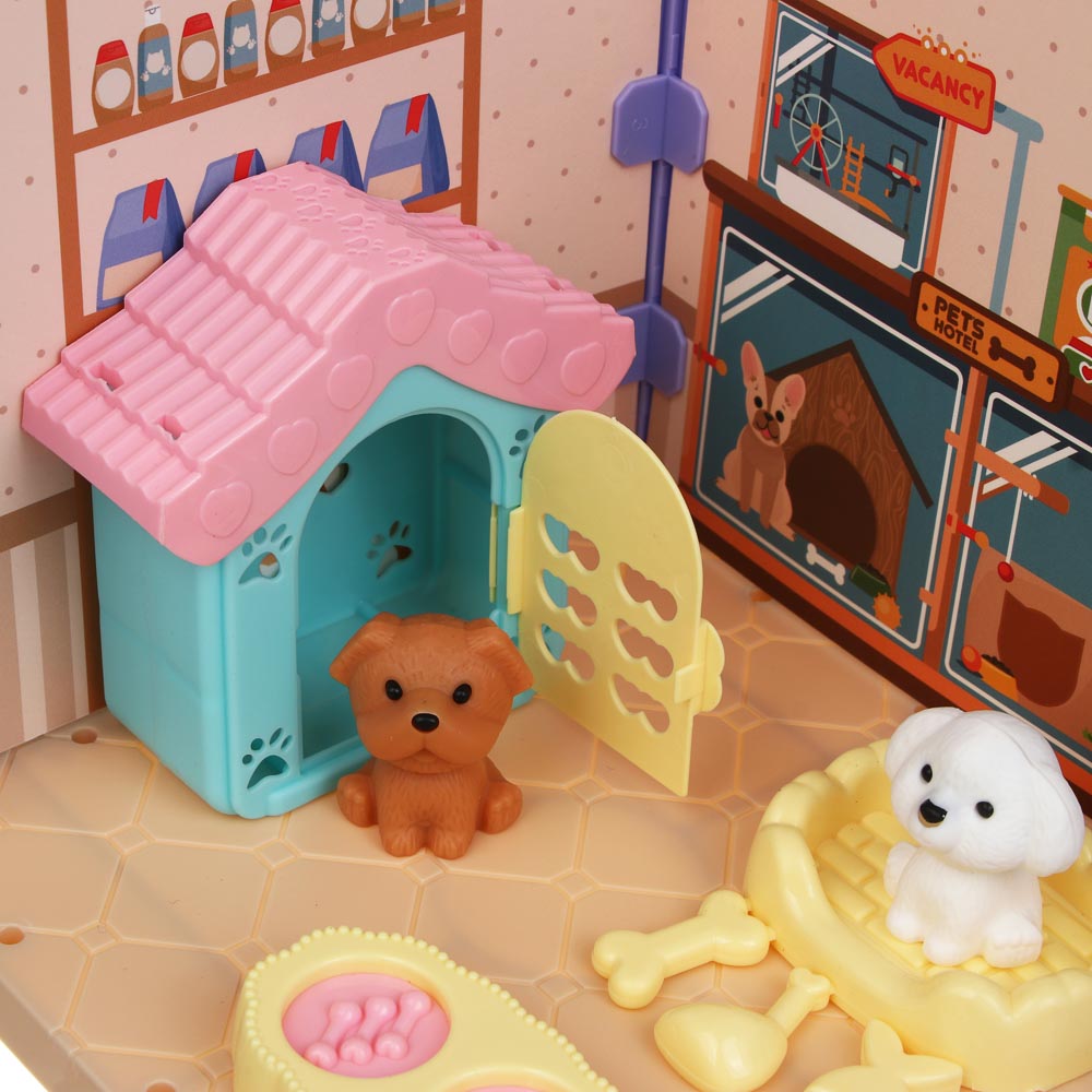 Набор Игровой "Счастливая семья" питомцы с домиком, ABS, картон, PP, тм ИГРОЛЕНД, арт.№ 294-253