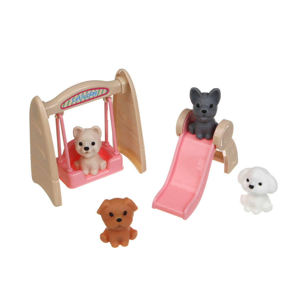 Набор Игровой "Счастливая семья" питомцы с домиком, ABS, картон, PP, тм ИГРОЛЕНД, арт.№ 294-253