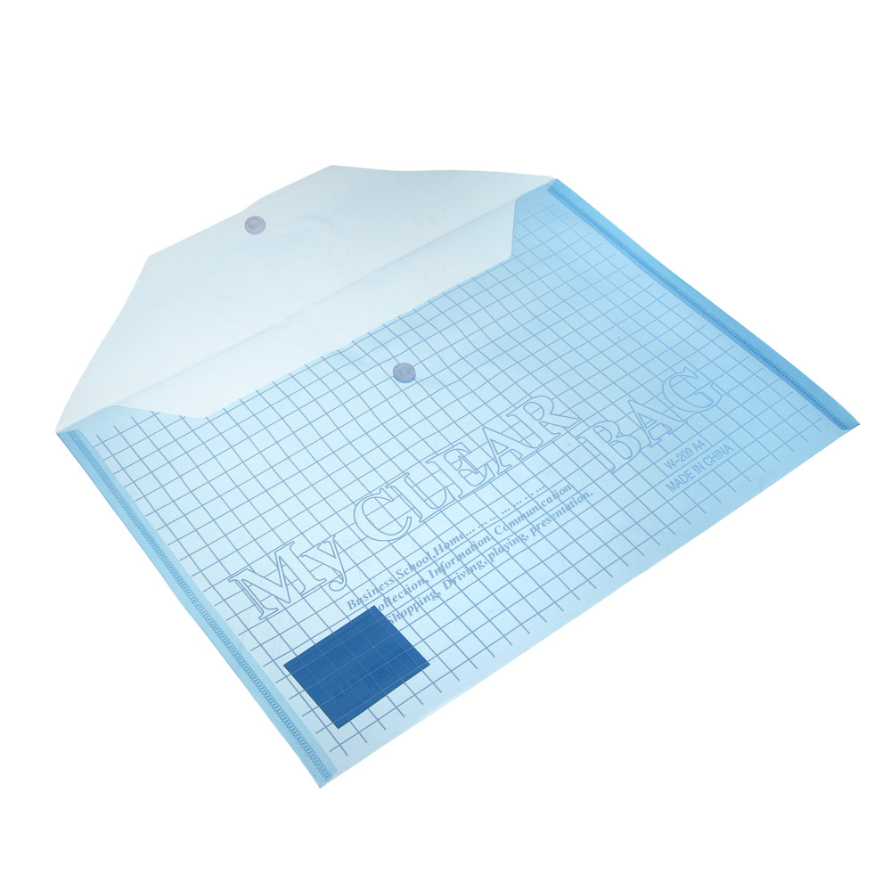 Папка на кнопке А4, 32x23см, толщина 0,12 мм, ассорти 4 цвета, арт.№ 532-074