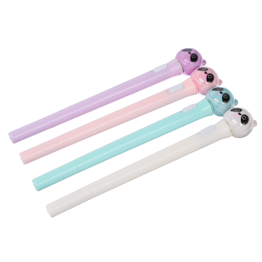 Ручка шариковая синяя, со светящейся фигуркой в форме панды, 4 цв.корп., 16,5см, пластик, арт.№ 591-151