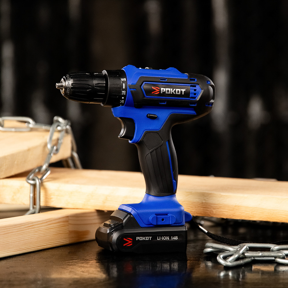 РОКОТ Дрель-шуруповерт аккум. ДША-14в, 0-550-1550 об/мин, 1,3 Li-on (1), 28 н*м, арт.№ 691-014