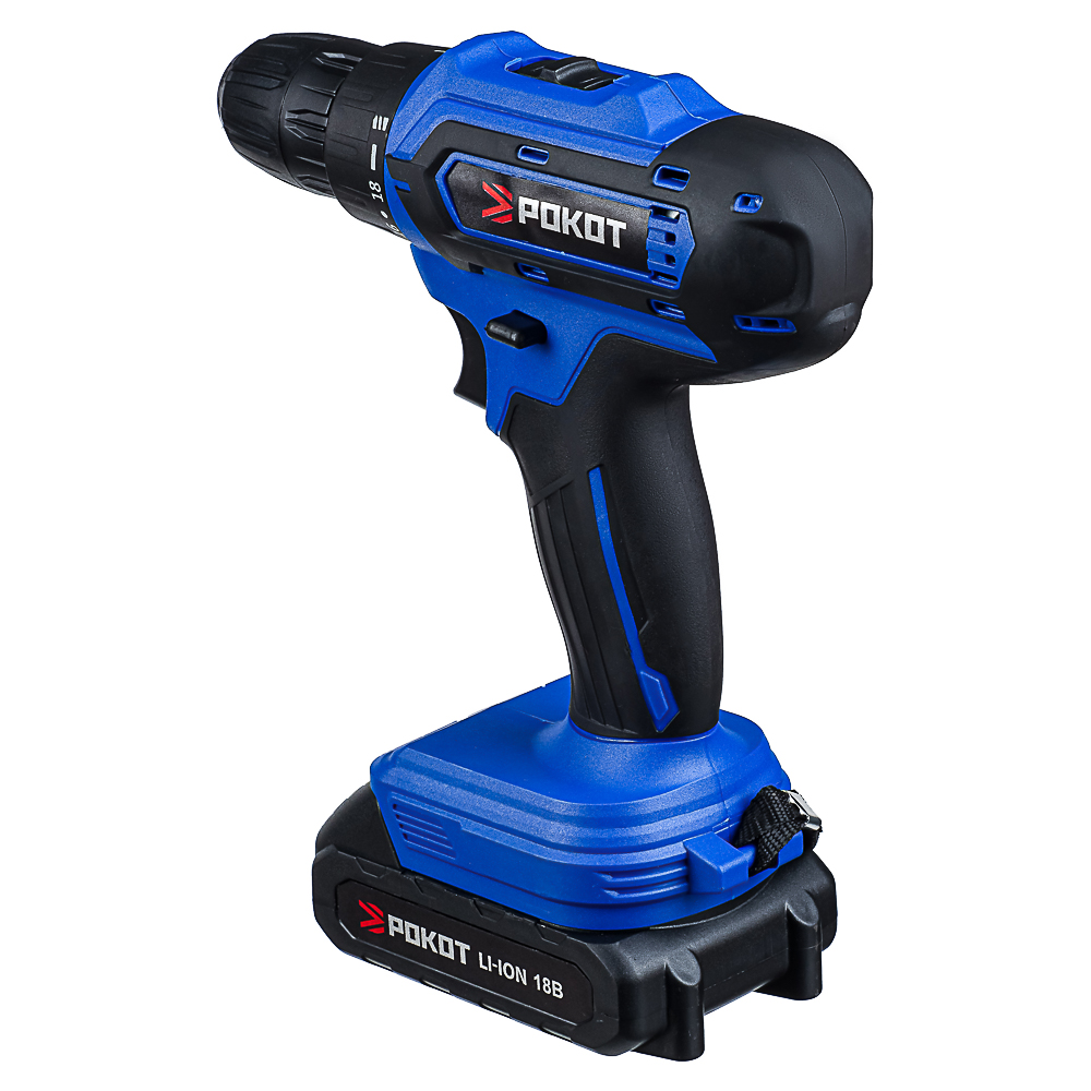 РОКОТ Дрель-шуруповерт аккум. ДША-18в, 0-450-1550 об/мин, 1,3 Li-on (1), 30 н*м, арт.№ 691-015