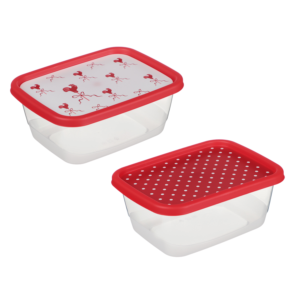 Пасха Контейнер для продуктов прямоугольный 0,85л, пластик, 2 дизайна, арт.№ 861-556