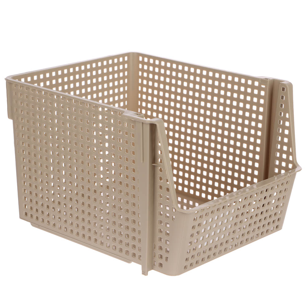 Корзинка для хранения Лофт10л штабелируемая серый, латте, арт.№ 457-856