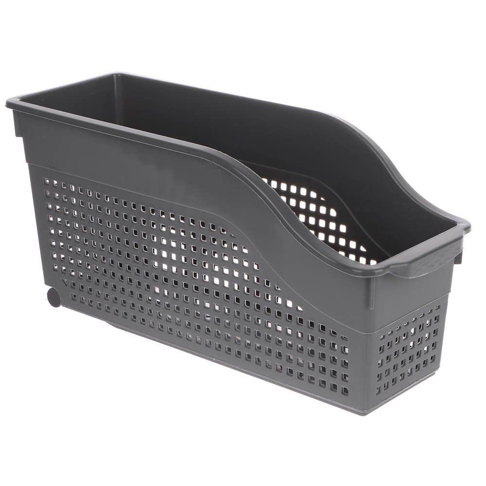 Контейнер Лофт хозяйственный на колесах узкий 355х130х170 мм белый, серый, арт.№ 457-857