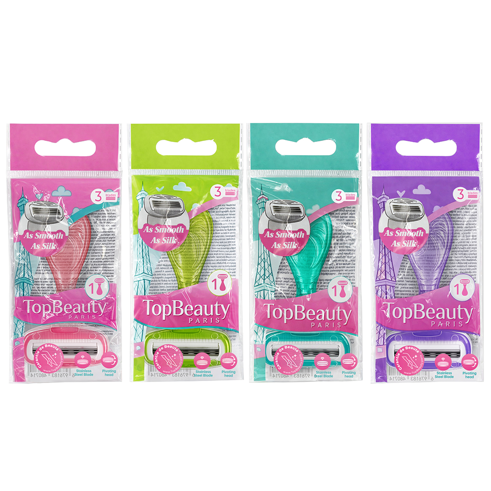 Станок для бритья женский TopBeauty Paris Mini + сменная кассета (3 лезвия), 1шт, арт.№ 946-023