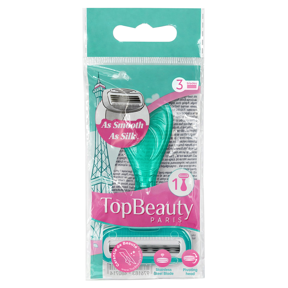 Станок для бритья женский TopBeauty Paris Mini + сменная кассета (3 лезвия), 1шт, арт.№ 946-023