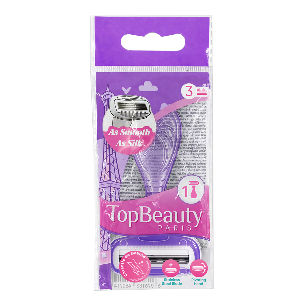 Станок для бритья женский TopBeauty Paris Mini + сменная кассета (3 лезвия), 1шт, арт.№ 946-023