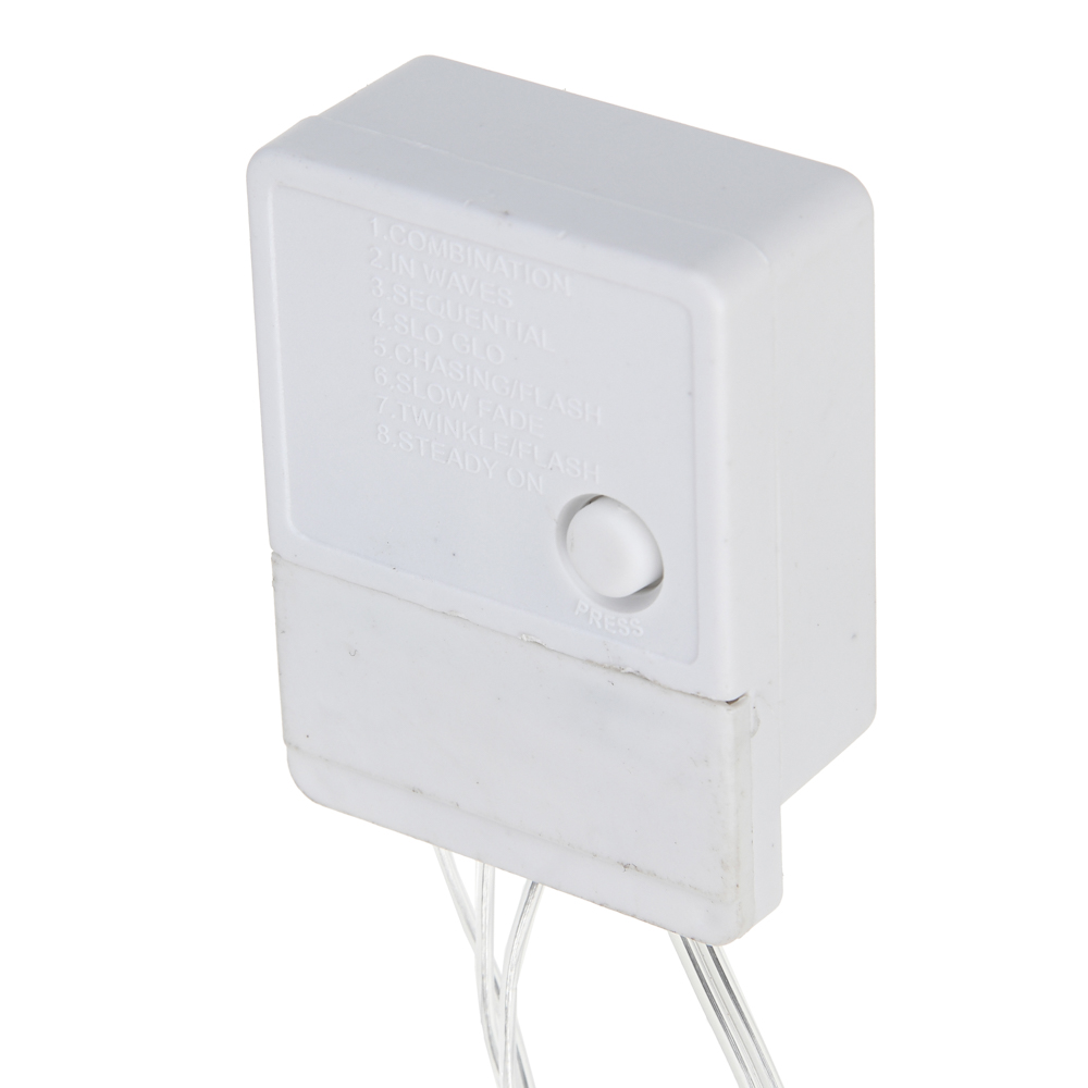 Гирлянда вьюн 10 м СНОУ БУМ, 100 LED ламп, сиреневое свечение (8 режимов), ПВХ прозрачный, 220В, арт.№ 384-204