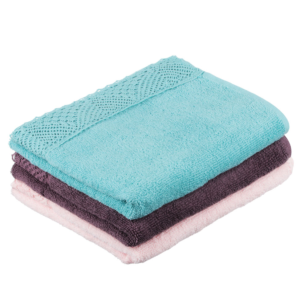 PROVANCE Мятный Латте Полотенце махровое с кружевом, 100% хлопок, 50х90см, 400гр/м, 3 цвета, арт.№ 488-041