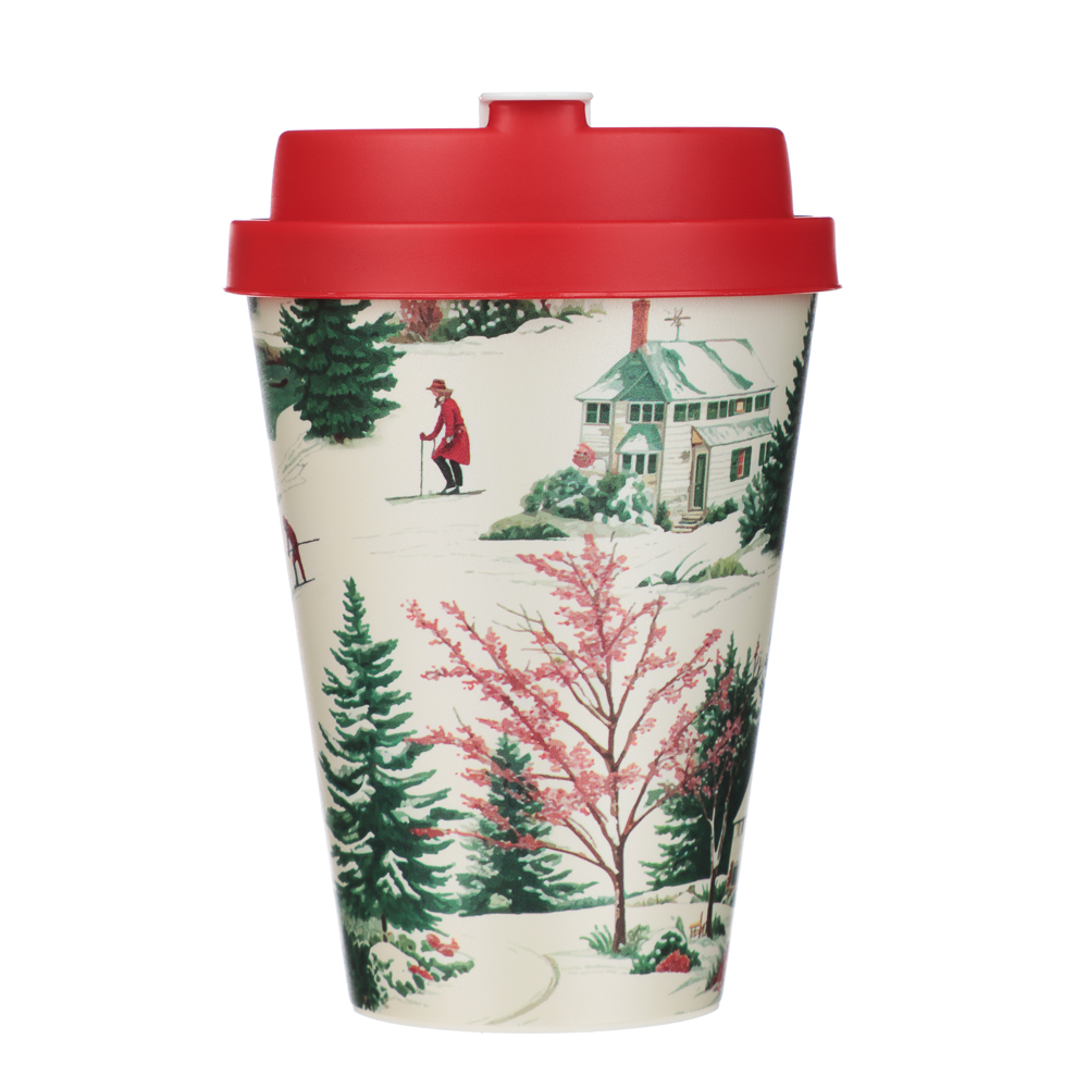 Зимние игрушки Стакан с крышкой и клапаном 420мл, пластик, 4 дизайна, арт.№ 861-550