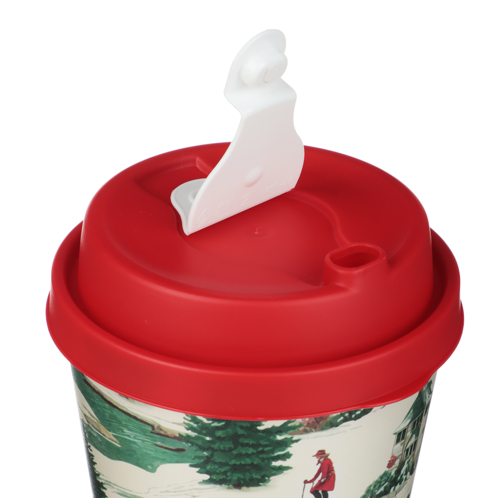 Зимние игрушки Стакан с крышкой и клапаном 420мл, пластик, 4 дизайна, арт.№ 861-550