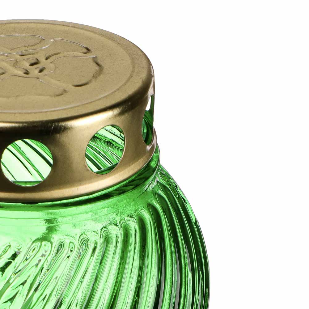 Свеча парафиновая поминальная в стеклянном подсвечнике, 11,5х8,5см, 4 цвета, арт.№ 527-005