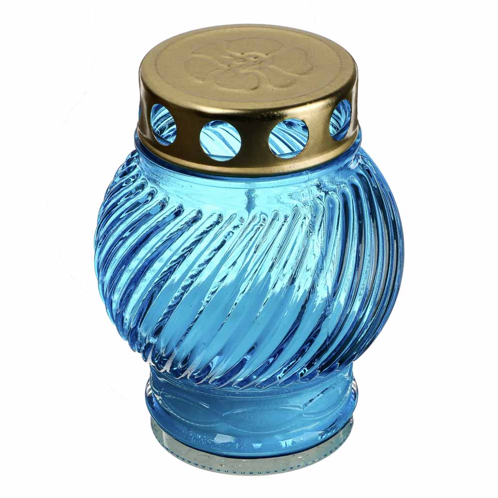 Свеча парафиновая поминальная в стеклянном подсвечнике, 11,5х8,5см, 4 цвета, арт.№ 527-005