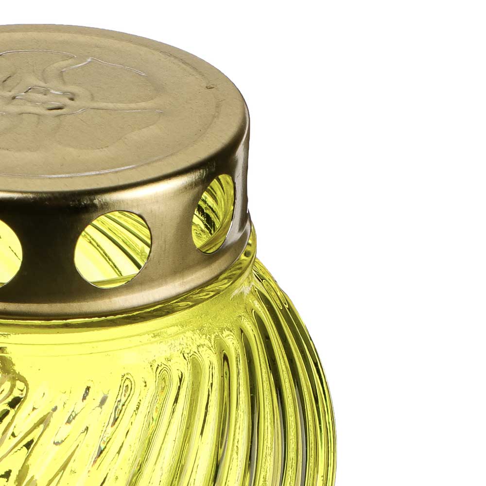 Свеча парафиновая поминальная в стеклянном подсвечнике, 11,5х8,5см, 4 цвета, арт.№ 527-005