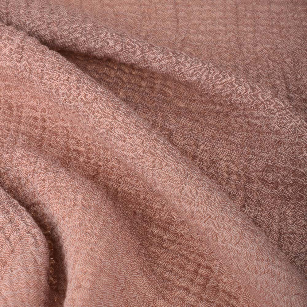 BY COLLECTION Покрывало муслиновое двухстороннее 230х250см, 100% хлопок, терракота, песочный, арт.№ 486-154