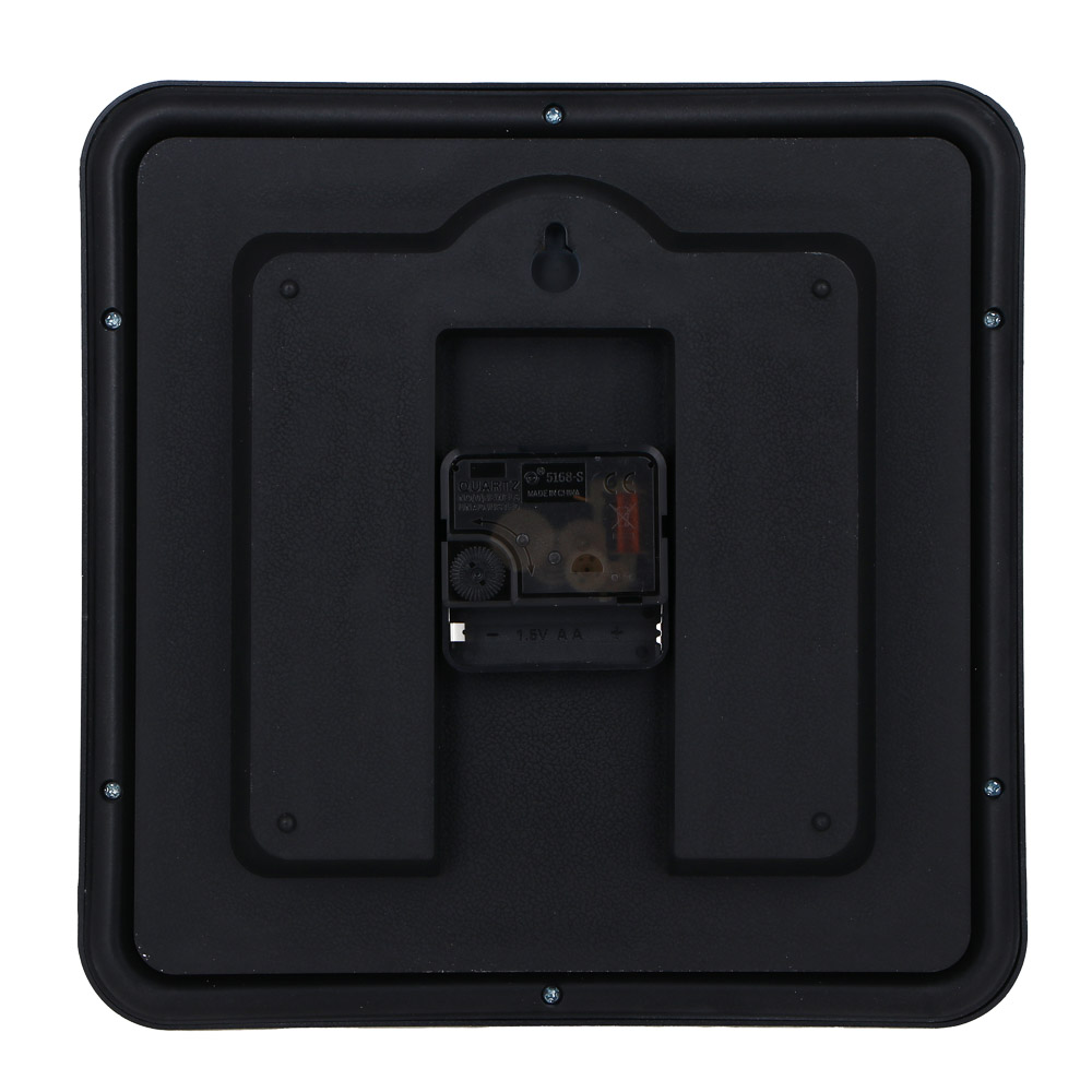 LADECOR CHRONO Часы настенные квадратные, пластик, 25x25x4 см, 1xAA, оправа серебро, арт.№ 581-333