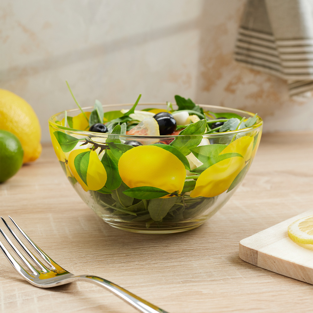 Салатник 0,7л, D-15,8см, Лимоны, стекло, арт.№ 877-687