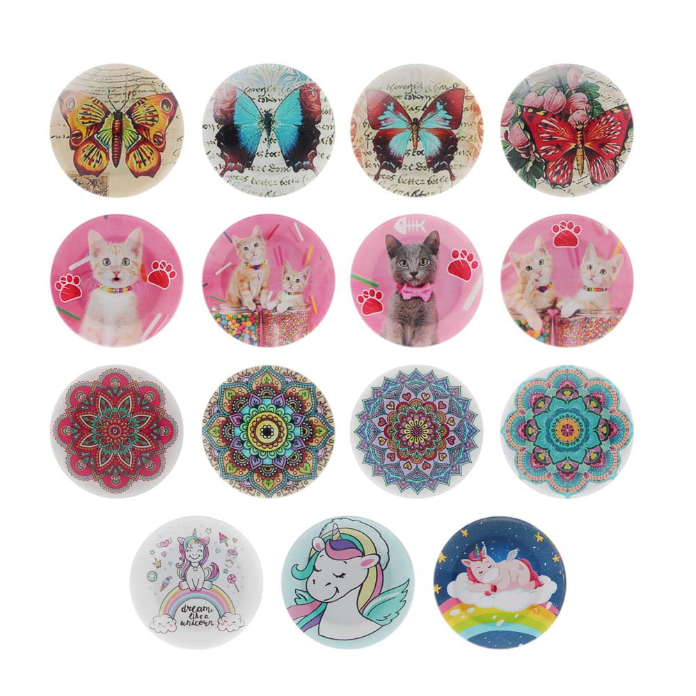 Магнит, 4х4х1,5см, стекло, 10-12 дизайнов, арт.№ 512-326