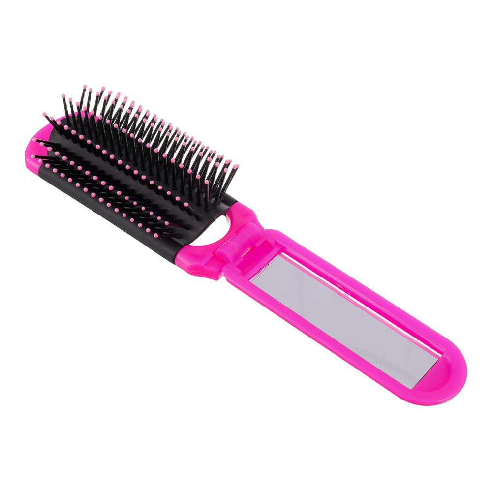 ЮНИLOOK Расческа складная с зеркалом Дорожная, пластик, 4х19,5см, 6 цветов, К-03, арт.№ 301-188