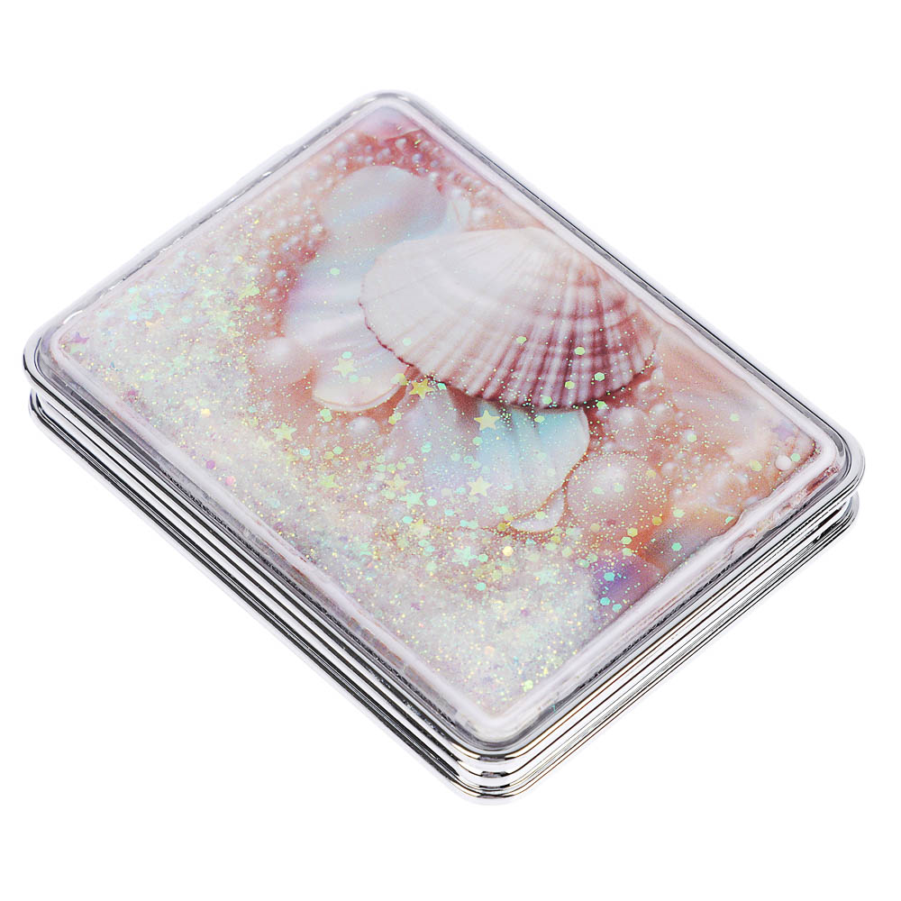 ЮНИLOOK Зеркало карманное, пластик, стекло, 8х5,8см, 6-12 дизайнов, арт.№ 301-240