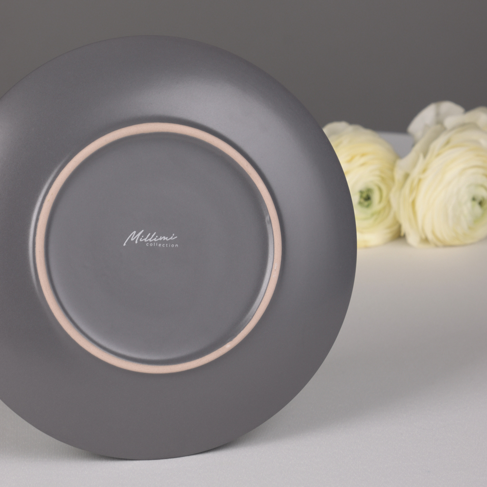 MILLIMI Тарелка десертная 20х2.5см, керамика, графит, арт.№ 824-159
