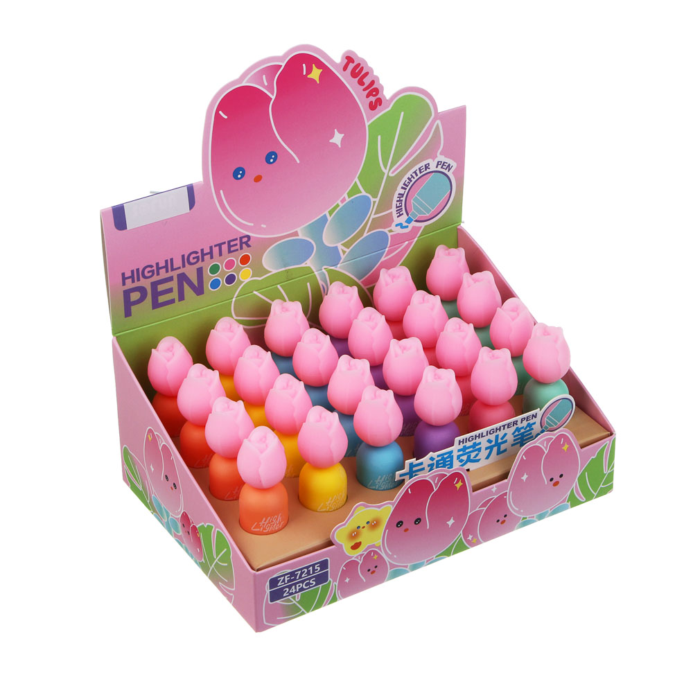 Маркер-выделитель "Тюльпан", 6 цветов, шоу-бокс, арт.№ 591-323