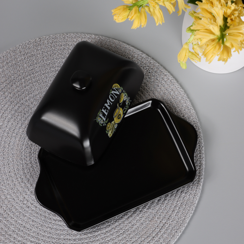 MILLIMI Лимонный курд Масленка, 19х10,5х7см, керамика, арт.№ 824-639